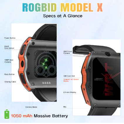 Rogbid Model X G Smartwatch With A Sleek Design And Multiple