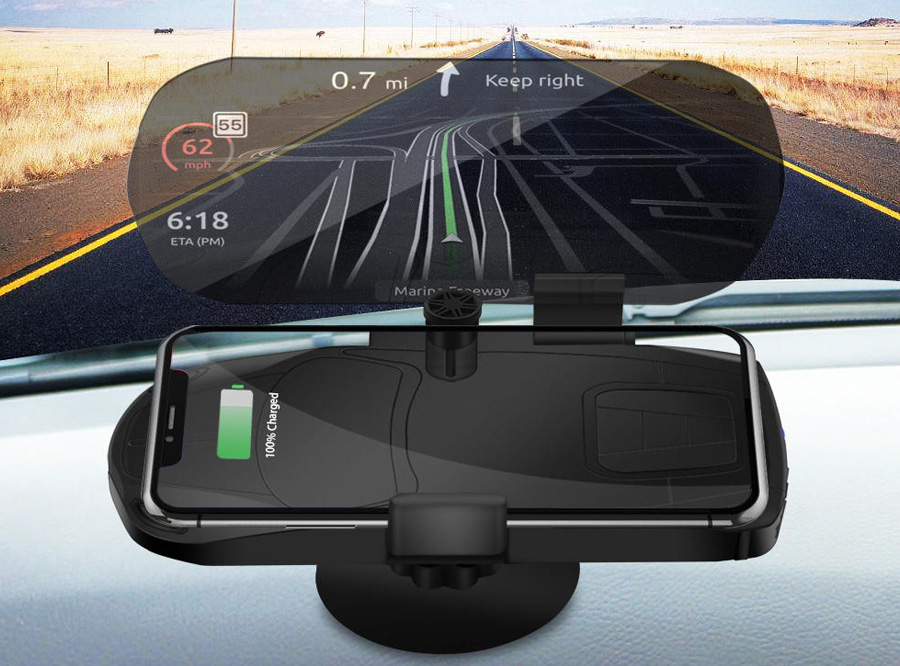 Buy Universal HUD Head Up Display 10W Wireless Fast Charging Car Cell