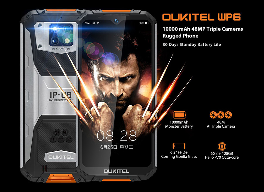 OUKITEL WP6 rugged smartphone with 10,000 mAh battery to launch on March 20  (Giveaway too!) - Gizmochina