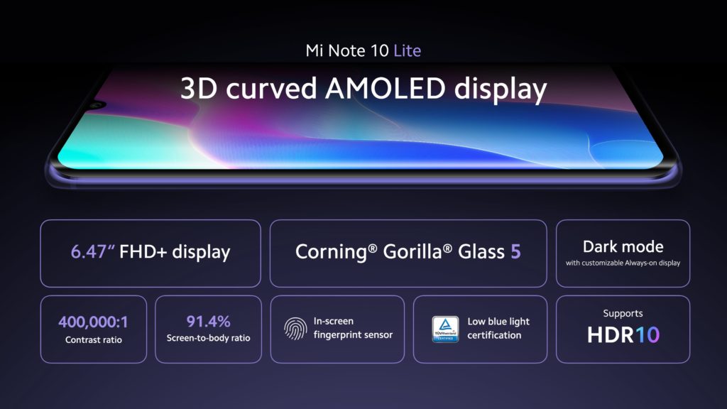 note 10 lite display specs