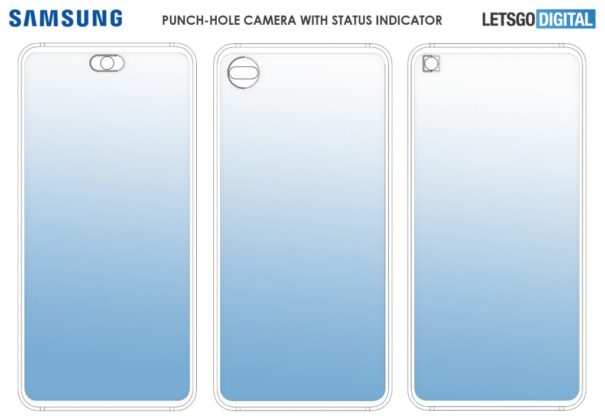 Samsung patents a smartphone with a status indicator on a punch hole