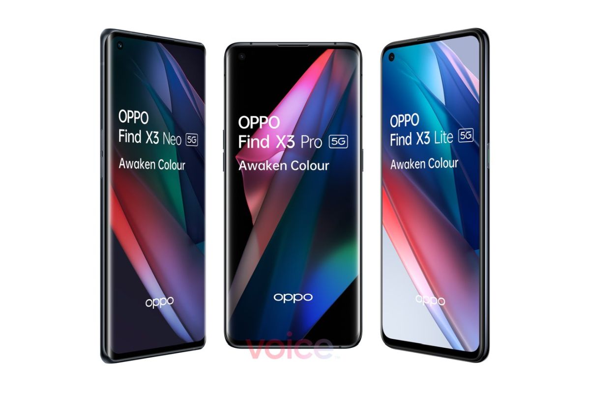 OPPO Find X3 Pro, X3 Lite, and X3 Neo phones appear in a leaked render -  Gizmochina