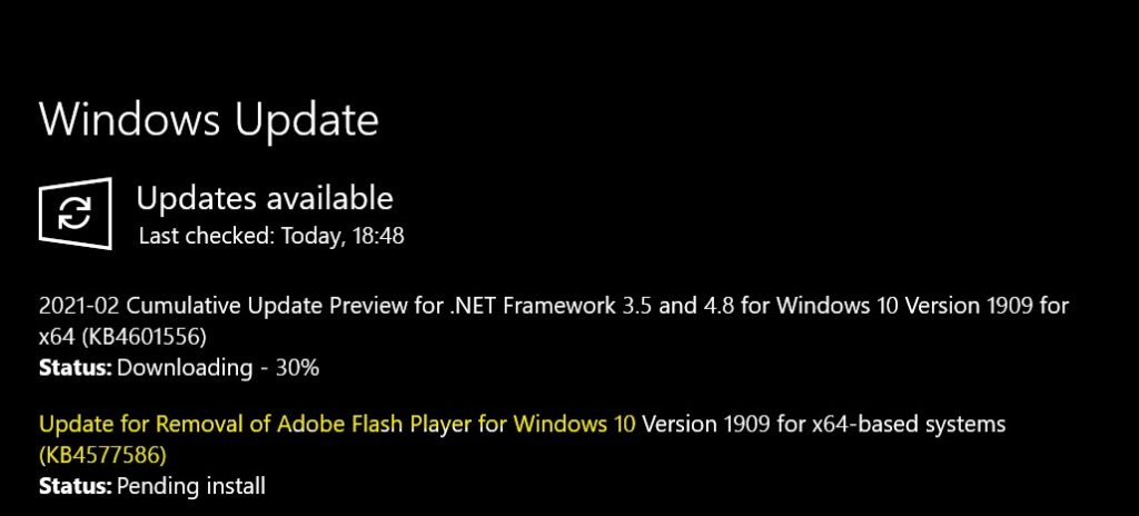 flash update windows 10