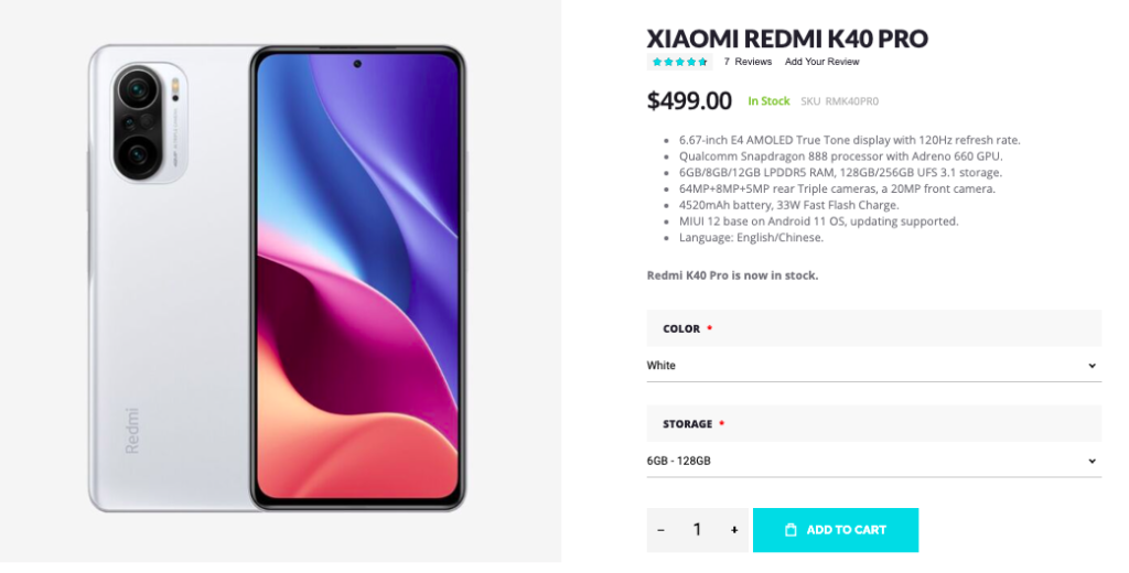 Xiaomi Redmi K40 Pro is now available on Giztop for $499 only. - Gizmochina