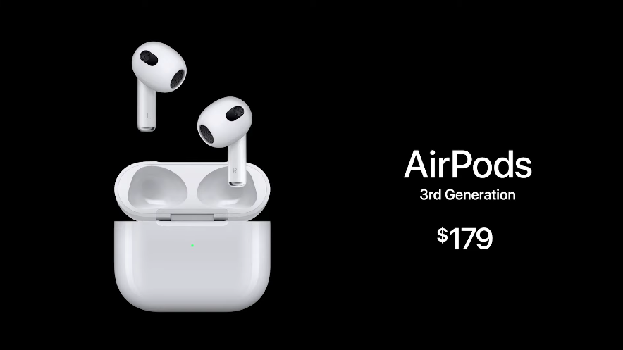 Apple AirPods (3rd Generation) Wireless Earbuds with MagSafe Charging Case.  Spatial Audio, Sweat and Water Resistant, Up to 30 Hours of Battery Life.