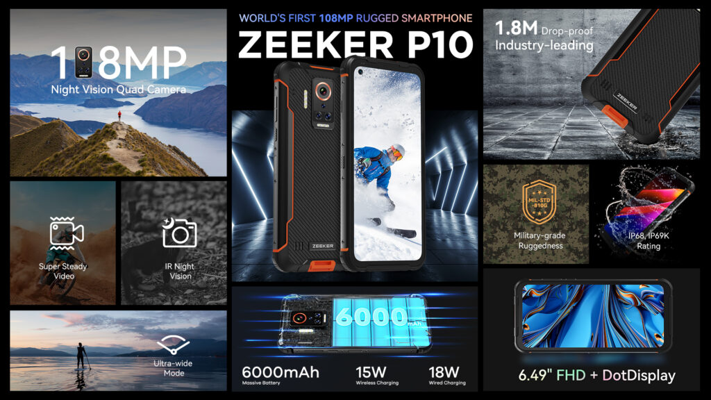 Numeriek ouder Dankzegging ZEEKER P10 - the world's first 108MP camera rugged smartphone goes on sale  for $359.99 - Gizmochina