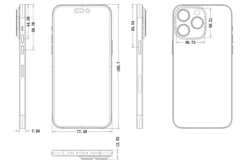 Apple iPhone 14 Pro models design schematics leak gives a more details ...