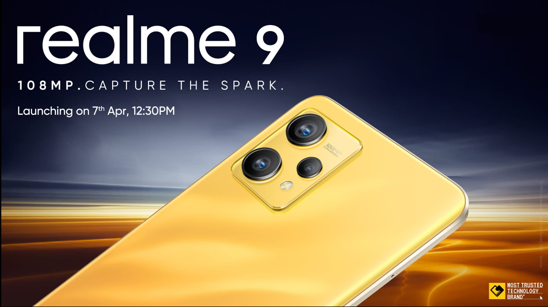 realme 9 4G Sunburst Gold Smartphone, Mobile