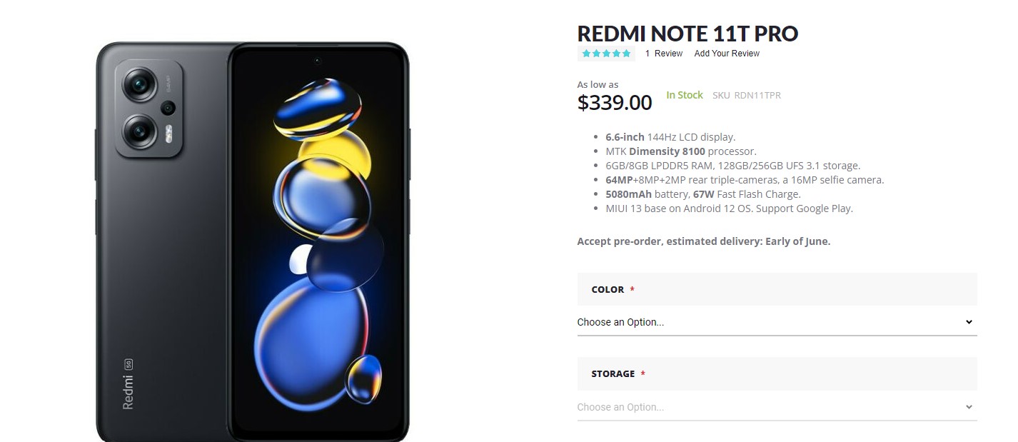 Redmi Note 11T Pro with 12GB RAM, Dimensity 8100 chip on sale for just $190  - Gizmochina