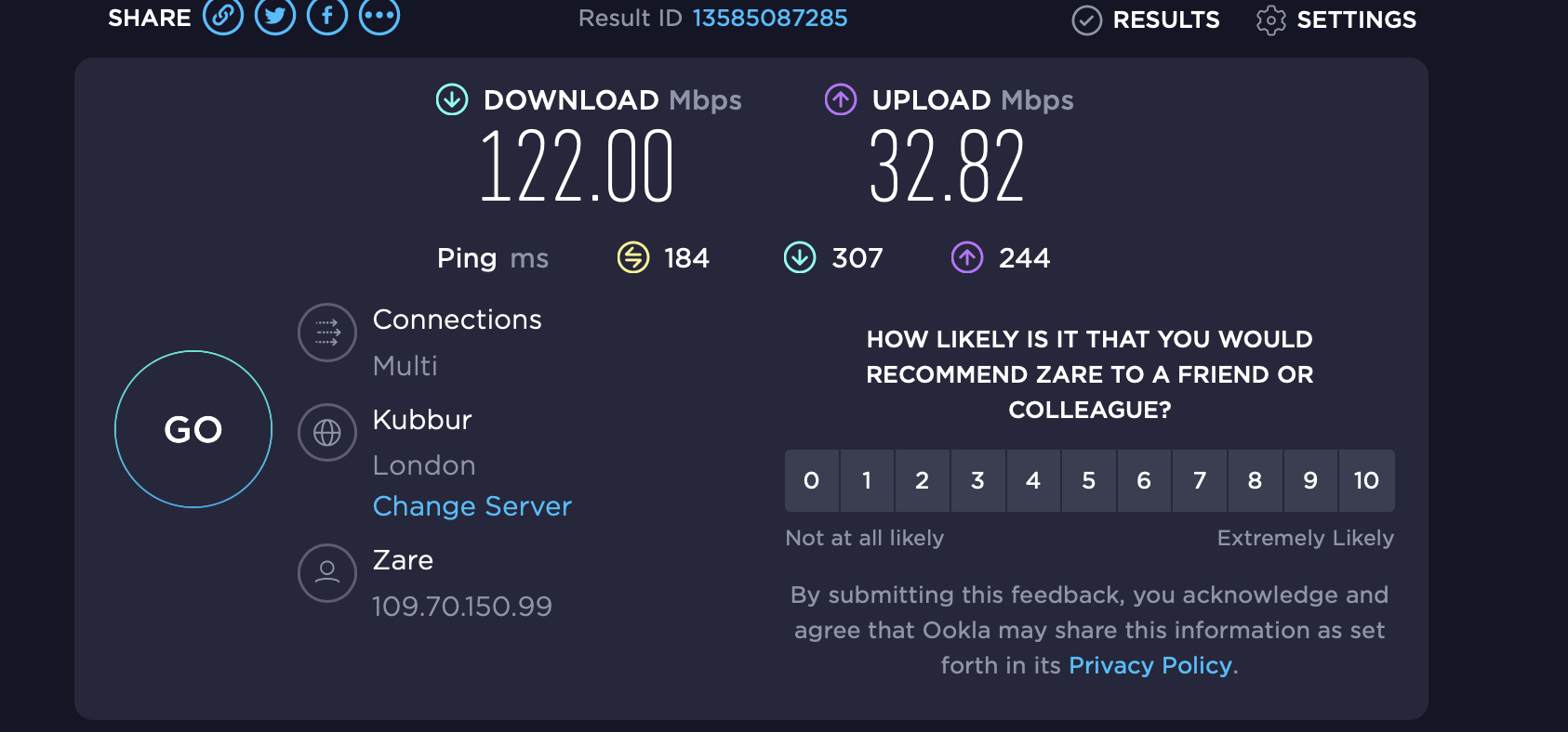 Servidor VPN doble enrutado a través de Londres