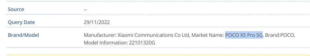 Poco X5 Pro Spotted On Imei Database To Feature Snapdragon 782g 67w Fast Charging Gizmochina 1123