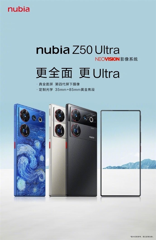 The nubia Z50 Ultra smartphone received 35- and 85-mm lenses, as well as a  design option in the style of a Vincent van Gogh painting •