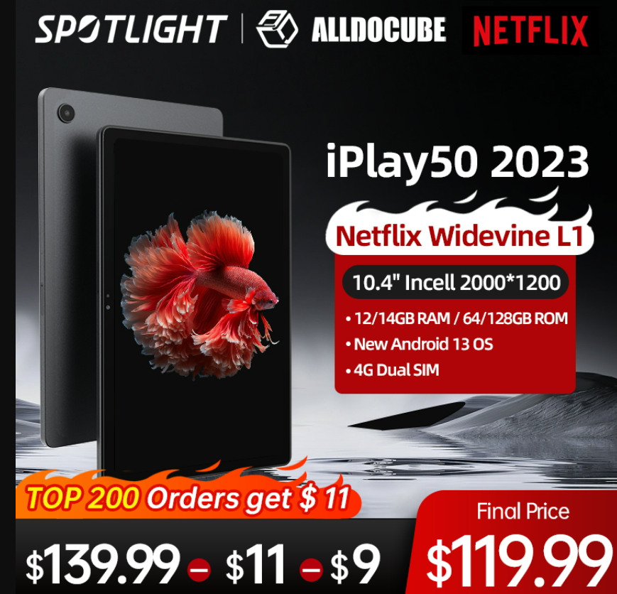 The ALLDOCUBE iPlay 50 Tablet is available for as low as $119.99