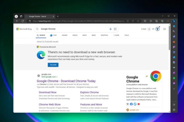 Microsoft Edge falsely flags Chrome setup as malware