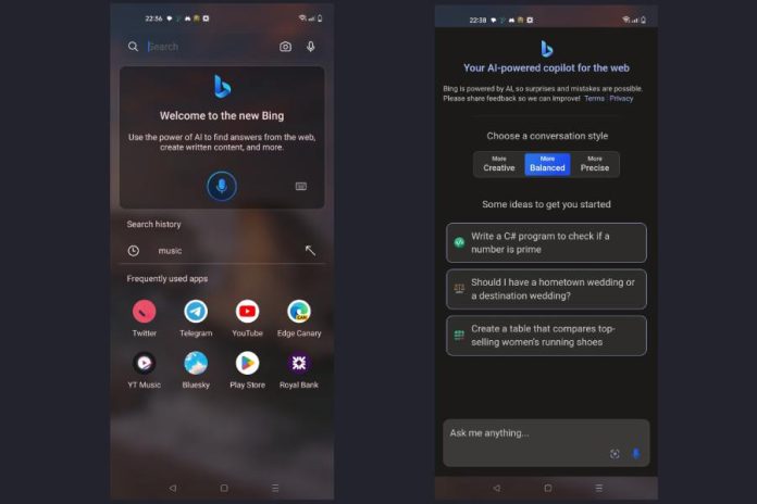 Bing AI Chat integration rolls out to Microsoft Launcher beta