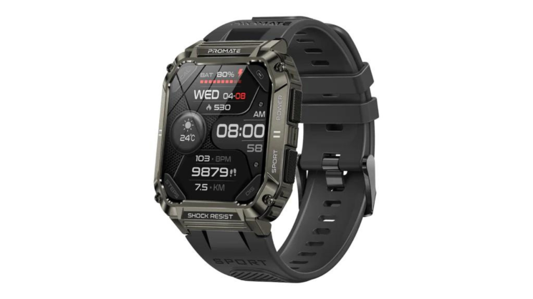 Promate XWatch-S19 with Bluetooth calling, 1.95-inch 500 nits display ...