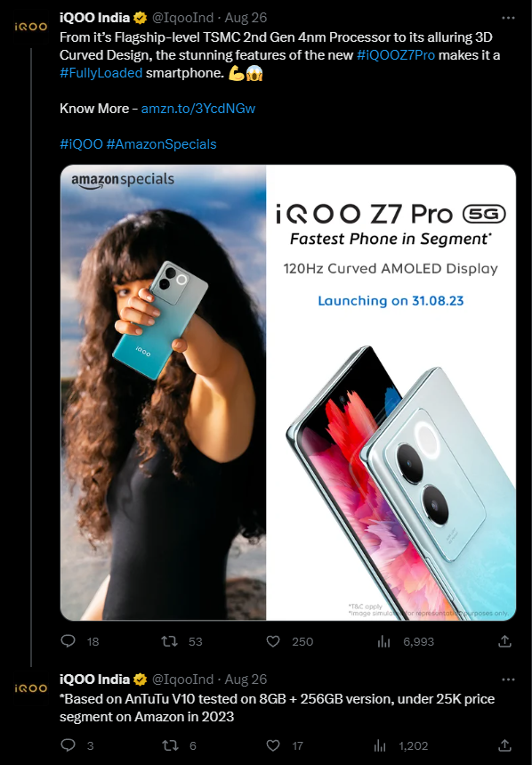 Iqoo Z7 Pro 5g Price Segment Revealed Ahead Of August 31 Launch Gizmochina 5247