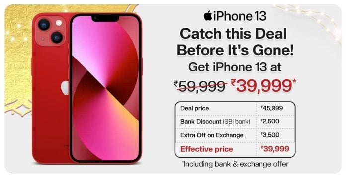 Super Deal: iPhone 13 down to just ₹39,999 for a limited time on Amazon ...