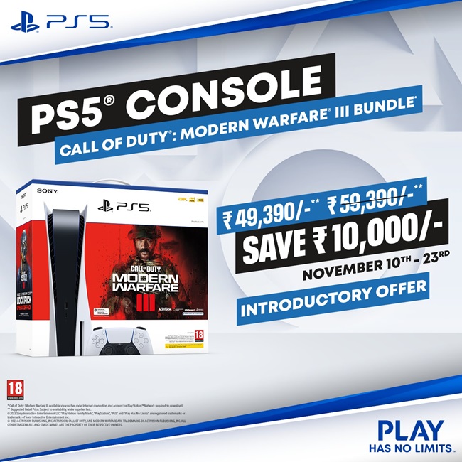 Sony PlayStation 5 Call of Duty: Modern Warfare 3 Bundle now available in  India
