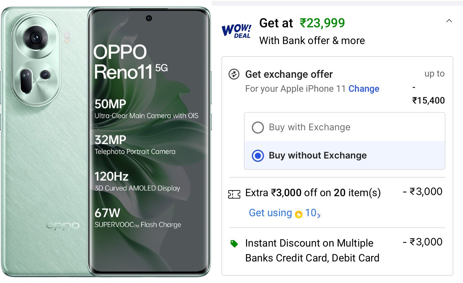 Oppo Reno 11 5G On Sale In India With A Starting Price Of ₹23,999 ...