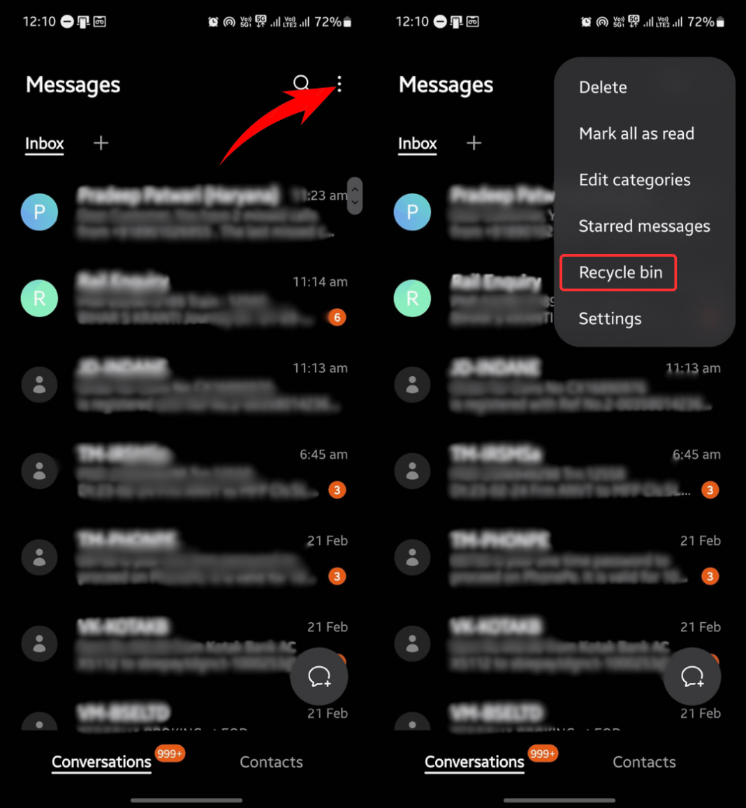 How to retrieve deleted text messages on Samsung S21, S22, and S23 ...