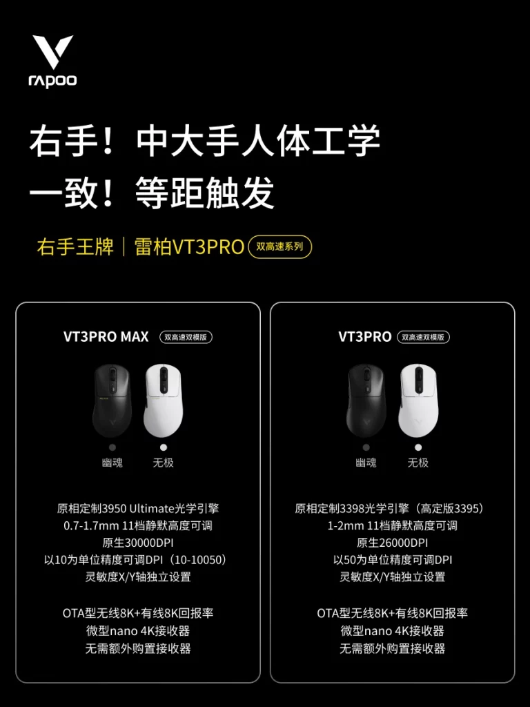 Rapoo VT3 series gaming mouse