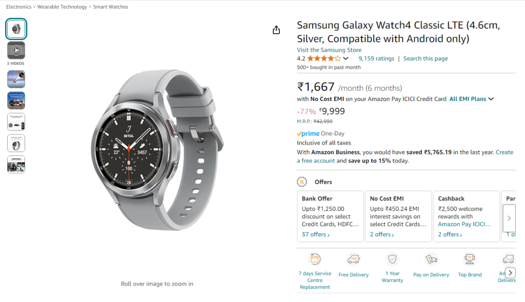 Samsung Galaxy Watch4 Classic LTE deal