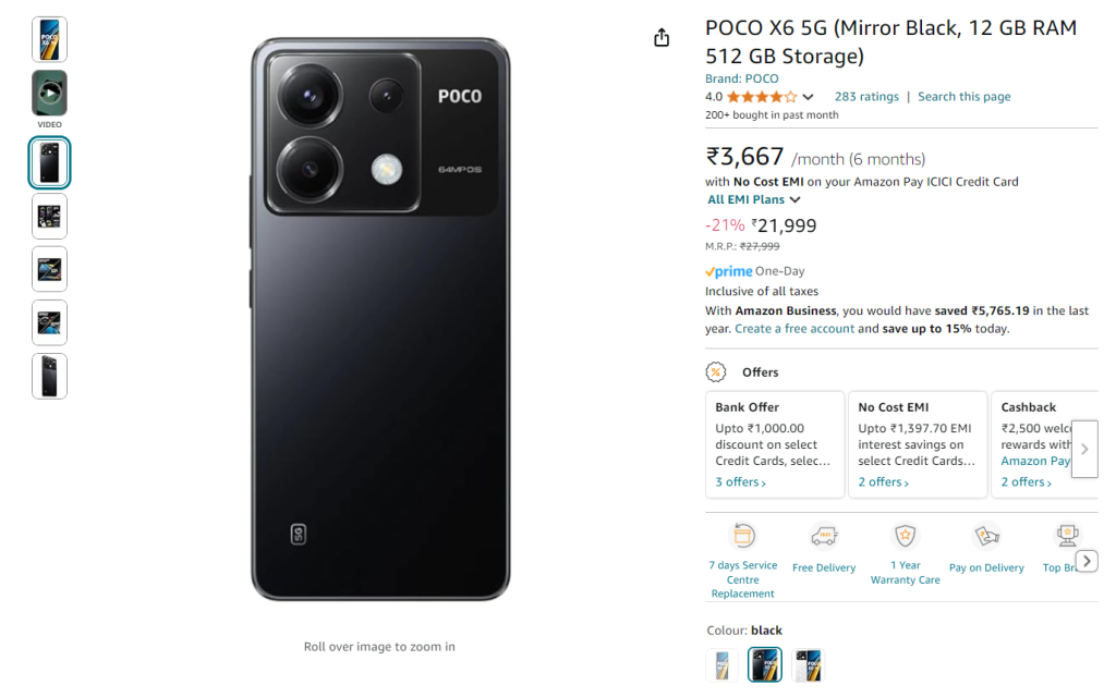 POCO X6 5G Amazon India deal