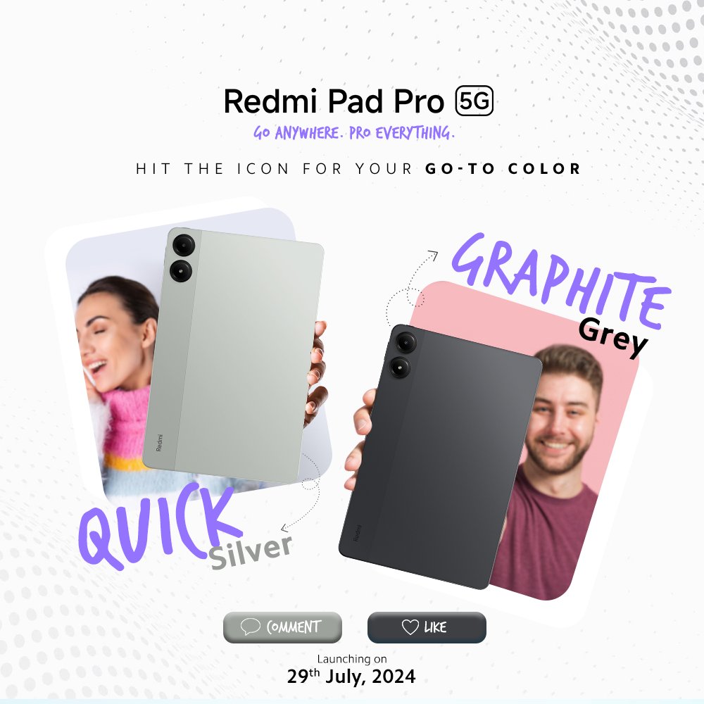 Redmi Pad Pro 5G confirmed to launch in two color options in India ...